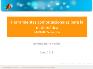MATLAB: Derivaci&oacute;n - Herramientas Computacionales para la Matem&aacute;tica