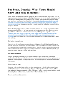 Pay Stubs Decoded: What Information Yours Should Show & Why It Matters