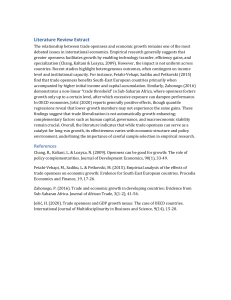 Trade Openness & Economic Growth: A Literature Review Extract
