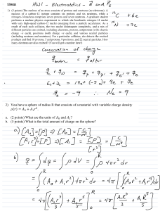HW1 Eletrost&aacute;tica: Problemas de Conserva&ccedil;&atilde;o de Carga e Campo El&eacute;trico