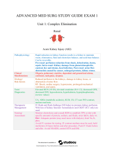 Med-Surg Nursing Study Guide: Elimination & Perfusion