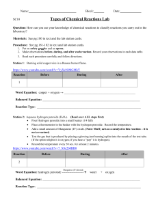 Chemical Reactions Lab: Classification & Equations | High School Chemistry