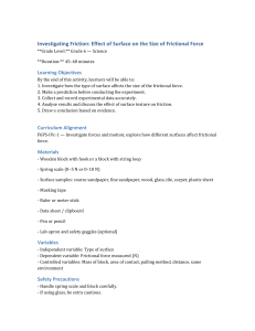 Friction Lab: Surface Effect on Frictional Force (Grade 6)