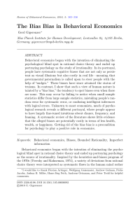 The Bias Bias in Behavioral Economics: A Critical Review (2018)