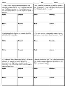 Density Calculation Worksheet: Mass & Volume Practice