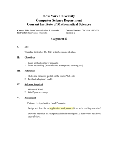 NYU Data Communication & Networks Assignment 2: Protocols & Delays