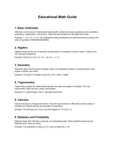 Educational Math Guide: Arithmetic, Algebra, Calculus & More