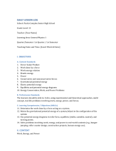 General Physics 1 Daily Lesson Log: Work, Energy, Power (Grade 12)