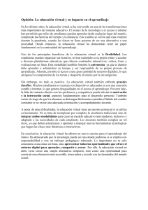 Educaci&oacute;n Virtual: Impacto en el Aprendizaje - Opini&oacute;n
