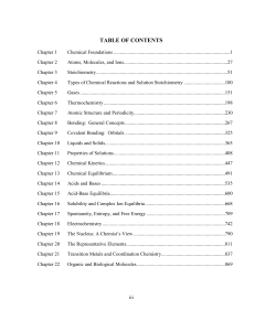 Chemistry Textbook Table of Contents: Foundations to Organic Molecules