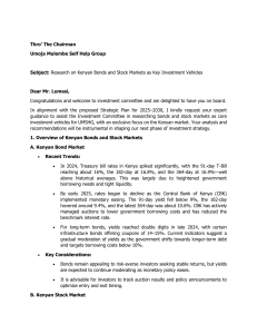 Kenyan Bonds & Stock Markets: Investment Strategy Research for UMSHG