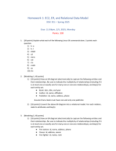 Homework 1: EC2, ER, Relational Data Model & Linux Commands
