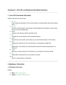 Homework 1 Solutions: Linux Commands, ER Diagrams, Relational Model