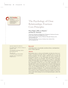 Psychology of Close Relationships: Core Principles