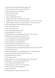 Place Value & Number Sense Math Worksheet for Elementary Grades