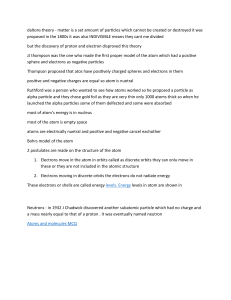 Atomic Theory Notes: Dalton, Thomson, Rutherford, Bohr