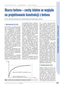 Skurcz betonu &ndash; cechy istotne dla projektowania konstrukcji