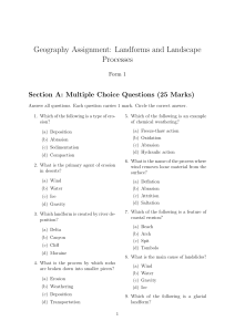 Geography Assignment: Landforms & Landscape Processes (Form 1)