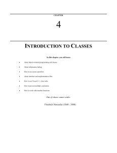 C++ Classes: Introduction to Object-Oriented Programming