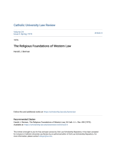 Religious Foundations of Western Law: A Law Review Article