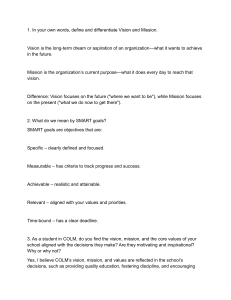 Vision, Mission, and SMART Goals Worksheet