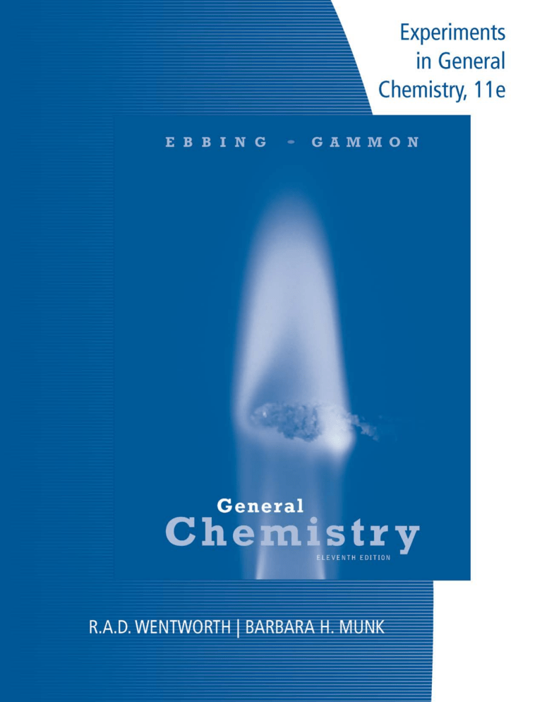 Experiments in General Chemistry Lab Manual | Ebbing &amp; Gammon 11e
