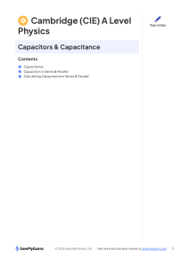 Capacitors & Capacitance: A Level Physics Notes