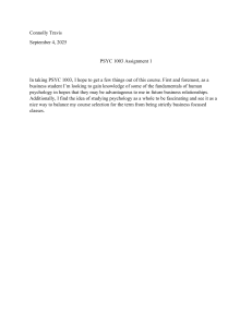 PSYC 1003 Assignment 1: Student Goals for Psychology Course
