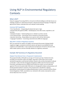 NLP in Environmental Regulation: Capabilities & Applications