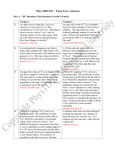 Phys 1D03 F25 Term Test 1 Answers - Physics Kinematics & Dynamics