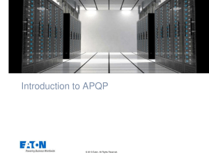 Introduction to APQP - Eaton 2013 Training