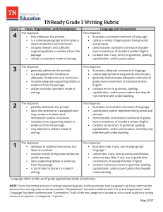 TNReady Grade 3 Writing Rubric