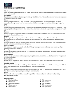 Writer's Effect Notes: Literary Devices & Analysis