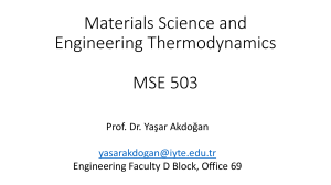 Materials Thermodynamics Course Presentation