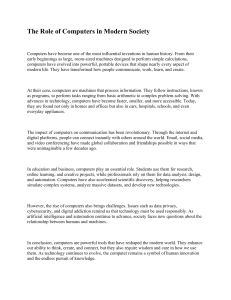 Computers in Modern Society: Roles, Impact & Challenges