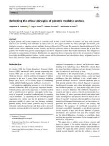 Rethinking Ethical Principles of Genomic Medicine Services