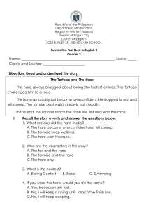 English 3 Summative Test: The Tortoise and The Hare