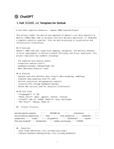 Last Mile Logistics Analytics Project Template: GitHub README, Resume & Portfolio