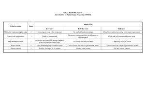 Digital Image Processing Rubric