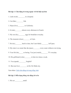 English Grammar Exercises: Simple Present, To Be, -ing Forms