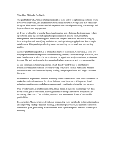 How AI Drives Business Profitability: Optimization, Innovation & Growth