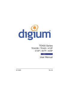 Digium TE400 Series User Manual: Installation & Configuration Guide