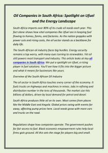 South Africa Oil Industry: Ufuel Spotlight & Energy Landscape