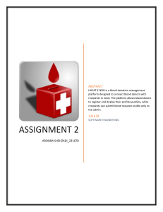 Blood Donation Management System: Software Engineering Assignment