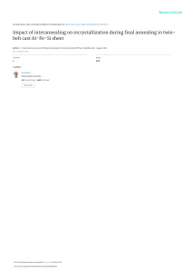 Impact of Interannealing on Recrystallization in Al-Fe-Si Sheet