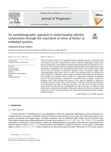 Autoethnography & Identity: Sense of Humor as Embodied Practice | Pragmatics