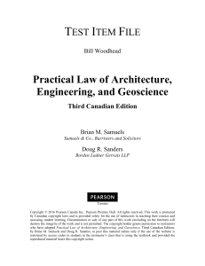 Architecture & Engineering Law Test Bank