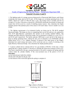 Engineering Thermodynamics Tutorial 3: Energy & Work Problems