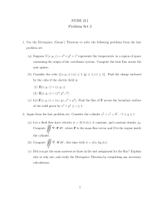 SYDE 211 Problem Set 3: Vector Calculus & Electromagnetism Problems