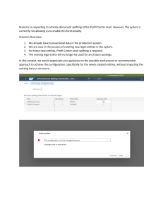 SAP Document Splitting: Profit Center Activation with Existing Data